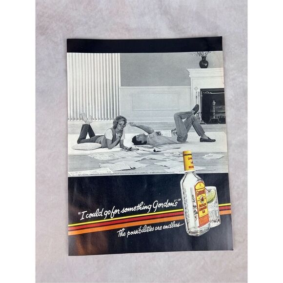 Vintage Gordon’s Gin 1985 Ephemera Wall Art Decor - Picture 1 of 6